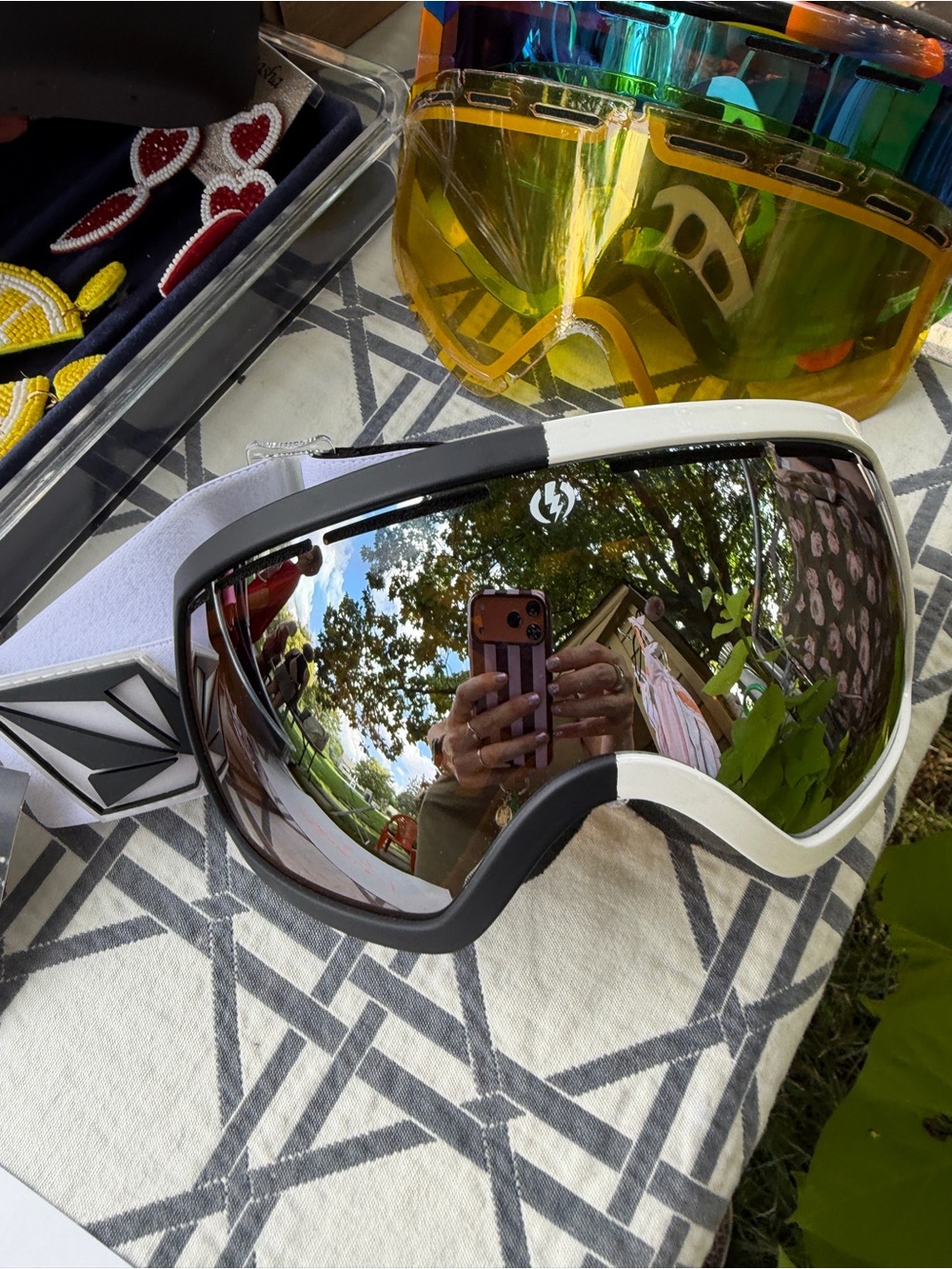 Electric EG2.5 WhiteBlack Ski Goggles with Mirrored Lens